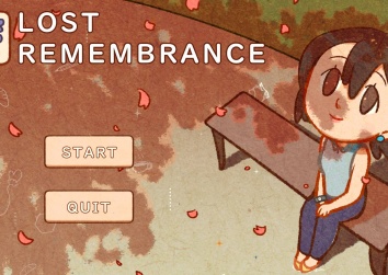 A starting screen of a game with the name Lost Remembrance